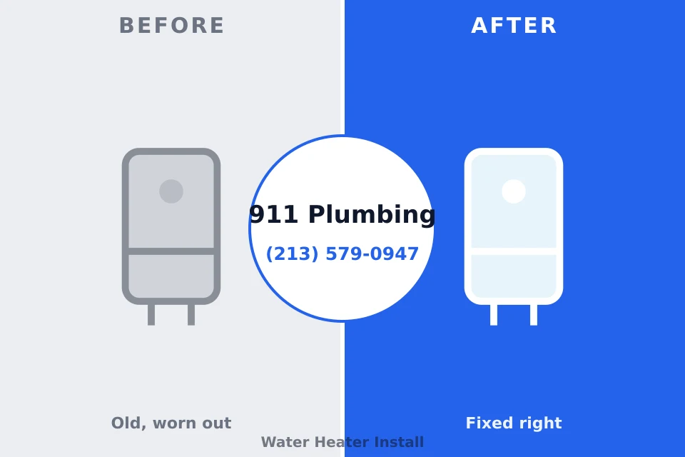 Before and after: plumbing repair Darby, PA